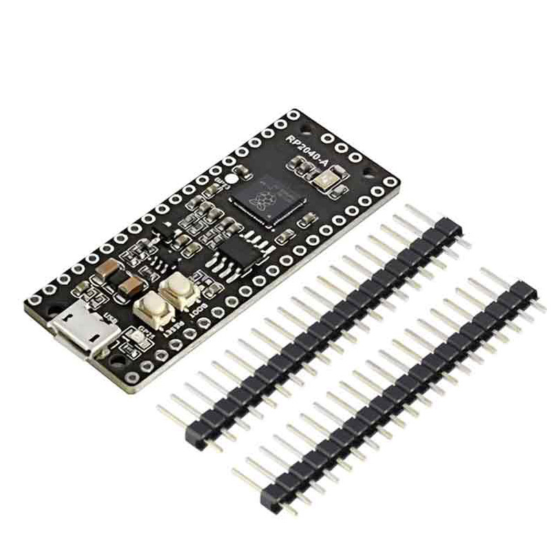 Rasserbi RP2040-A microcontroller development board is based on the official Pico RP2040 dual-core processor