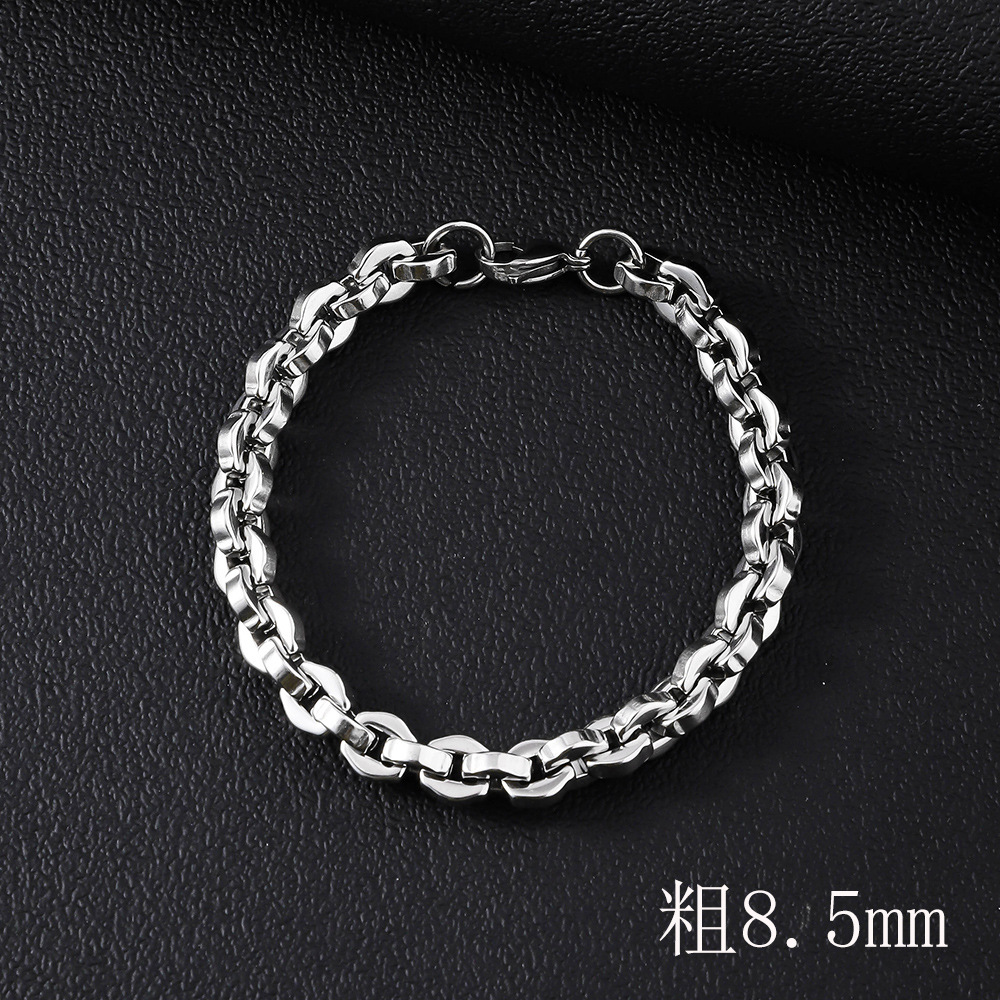 Stainless Steel Cuban Bracelet For Men Simple Bold Punk Style_voghion.com