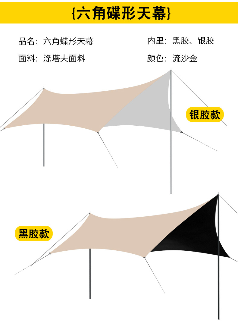 Vinyl Canopy Tent Outdoor Portable Large Camping Equipment Camping Picnic Sunshade Tent Rainproof Windproof