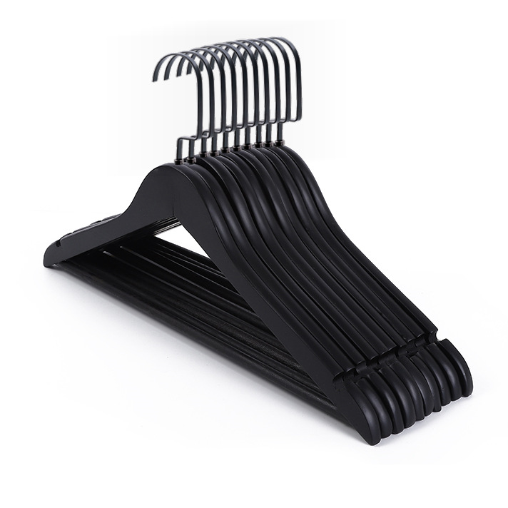 Percha de madera maciza sin costura percha de madera tienda de ropa de hotel soporte percha de ropa percha de madera para adultos Pantalones de rack clip al por mayor