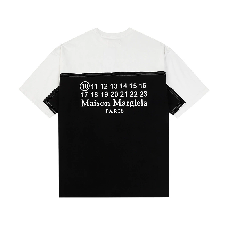 Maison Margiela 24SS коллекция MM6 цифровой узор круглый вырез мужской и женский модный бренд укороченный рукав футболка серия