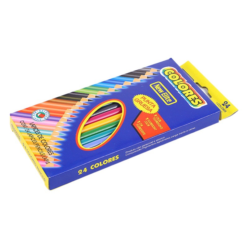 Set de lápices de colores con mariposa azul, 12/18/24/36 tonos, lápices oleosos para dibujo infantil y escolar