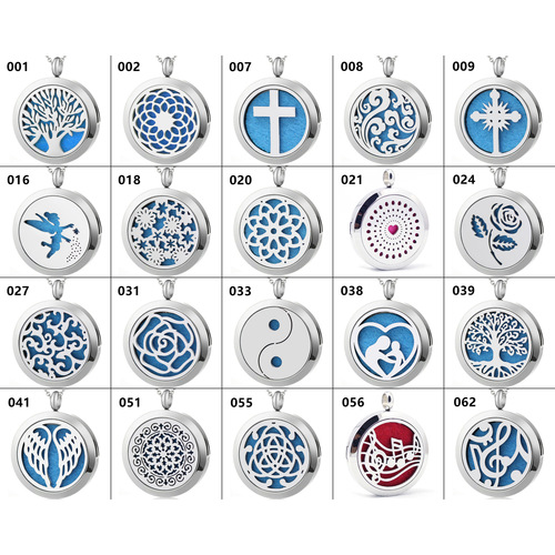 Factory stainless steel hollow aromatherapy pendant foreign trade 316L titanium steel magnet essential oil perfume necklace wholesale