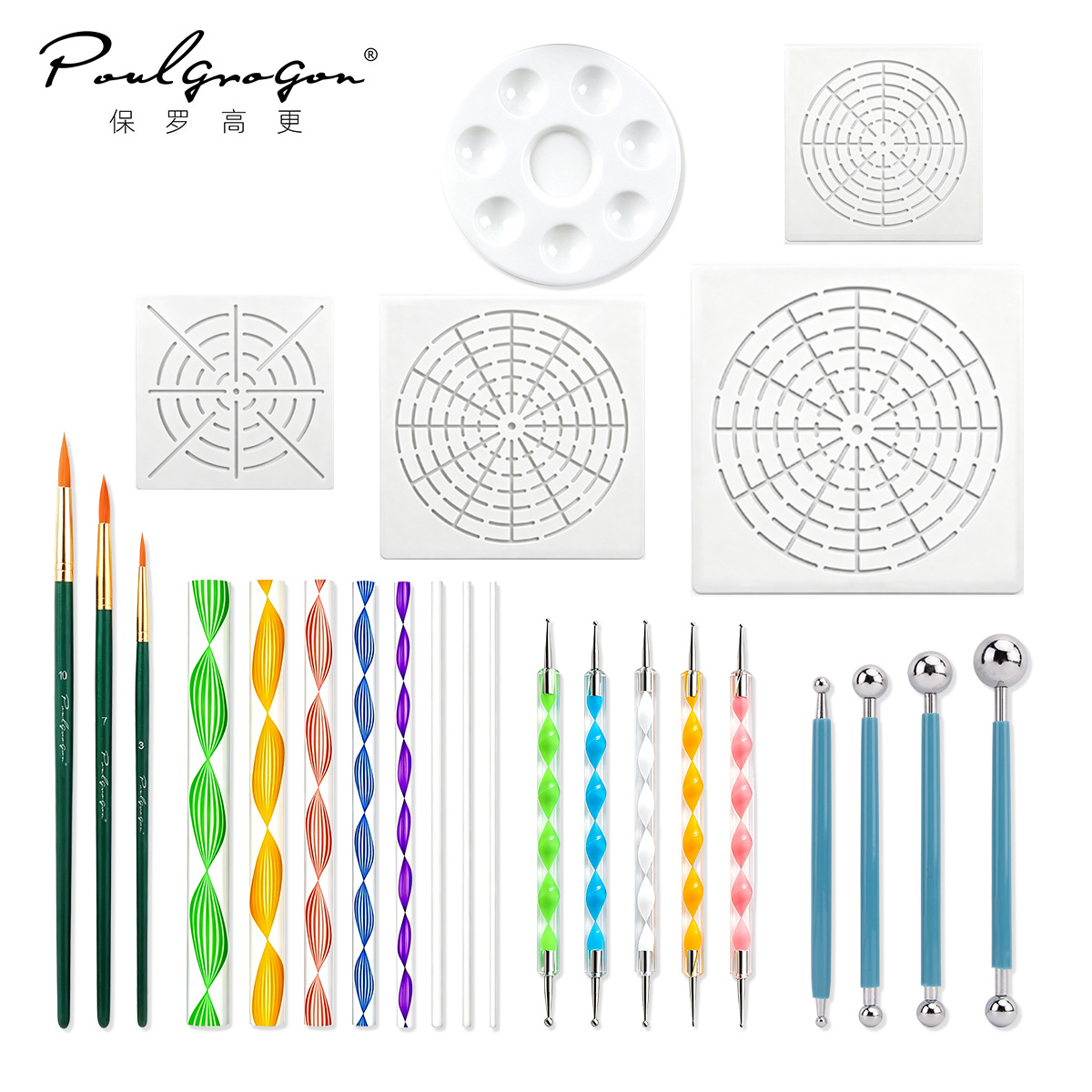 Juego de Herramientas de Pintura Mandala de Plástico y Acrílico, DIY para Pintar a Mano
