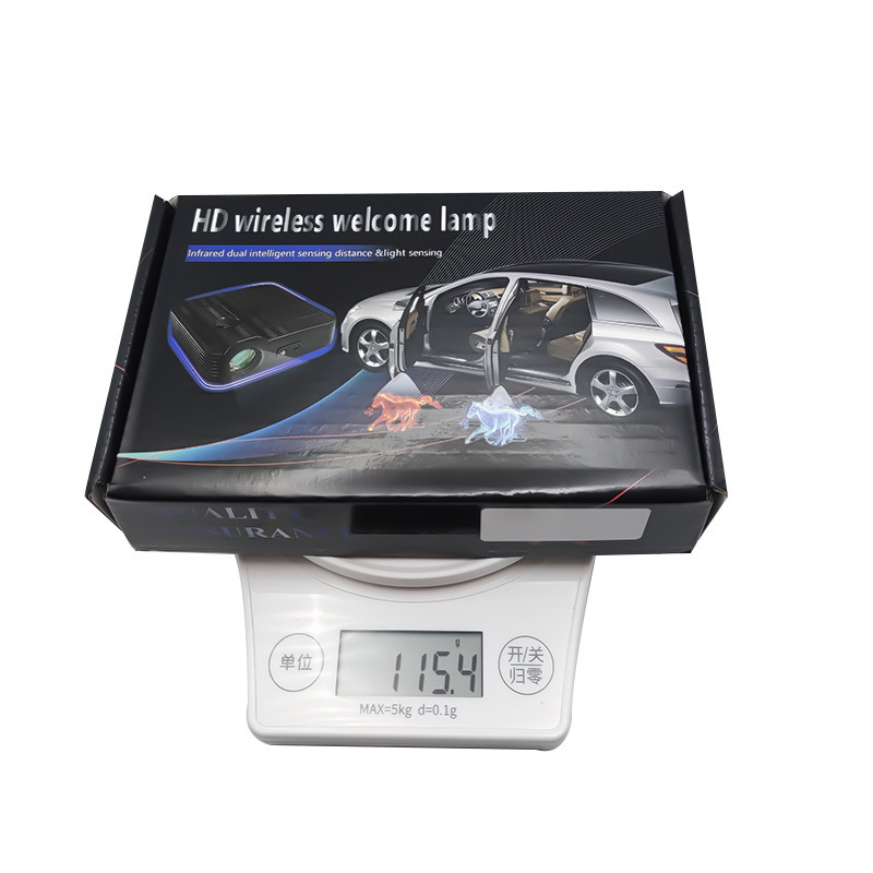Source Factory Car Welcome Light, Wiring-Free Carbon Fiber Pattern Infrared Door Sensor Projection Light, Logo Floor Light