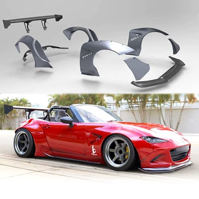 Suitable for Miata Mazda Mx5 Nd Modification Parts Rocket Bunny Wide Body Surround Complete Set (Big Surrounded) - resin-fiber-complete-set