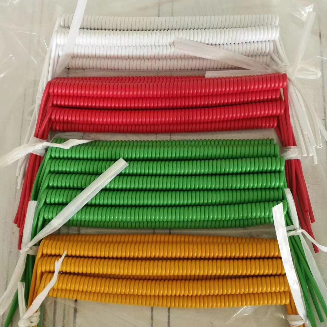PU弹簧线PVC TPE2345多芯螺旋电缆线纯铜芯弹弓线伸缩线源头厂家