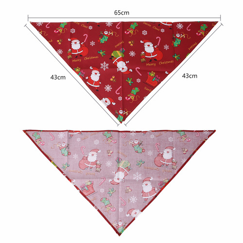 Cross-border new pet Christmas triangle towel, dog saliva towel, cat collar bib, pet accessories