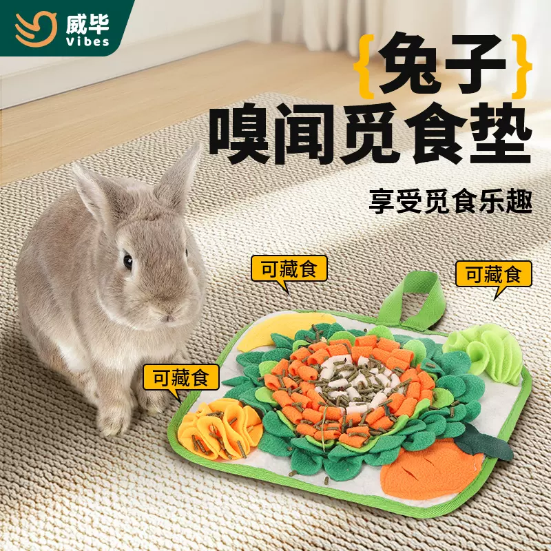 兔子嗅闻垫草架小宠喂食器仓鼠豚鼠龙猫嗅觉训练觅食脚垫解闷玩具