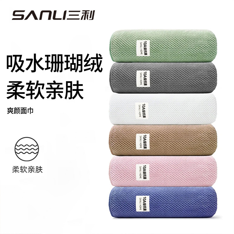 Sanli piña toalla suave no es fácil de caer el cabello toalla de baño de adultos toalla facial de coral toalla absorción de piel