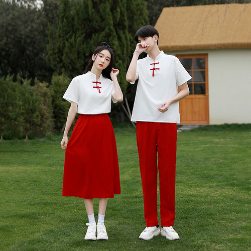 Choral poetry recitation competition uniforms for students, sports meet performance costumes, junior high and high school graduation class outfits, long dress sets