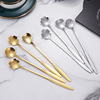 Stainless steel cherry blossom spoon wedding rose spoon long -handed heart -shaped spoon coffee mixing spoon with gift bird nest honey spoon