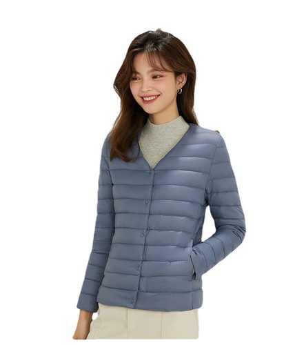 Women's Cross-border Down Jackets, Lightweight Short Style, Inner Wear, Portable Inner Liner,  New Autumn/Winter Outerwear for Women, V-Neck