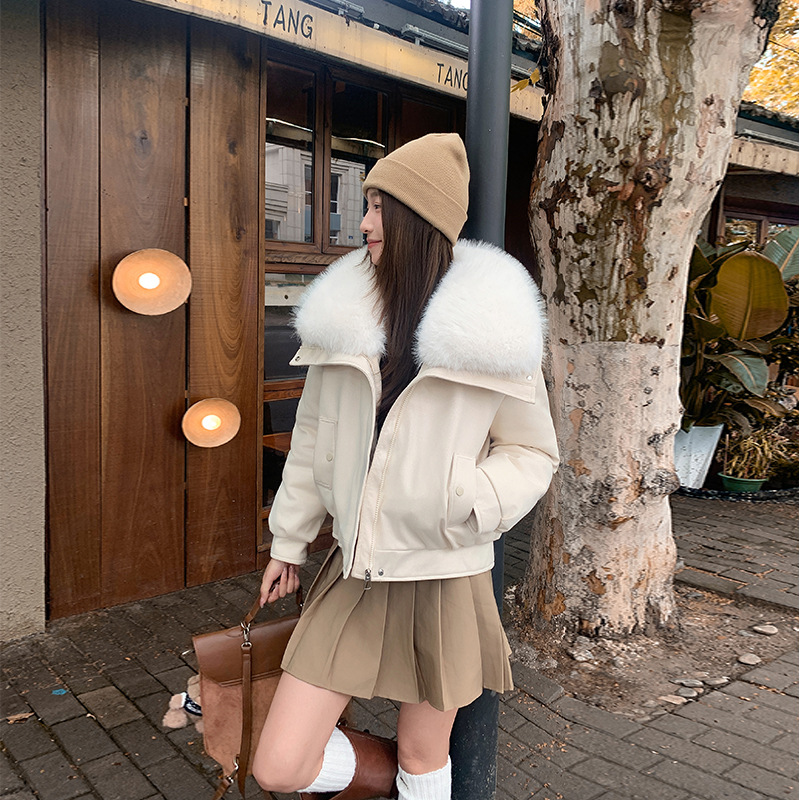新款棉服女短款2025年秋冬新款毛毛领羽绒棉服时尚保暖潮