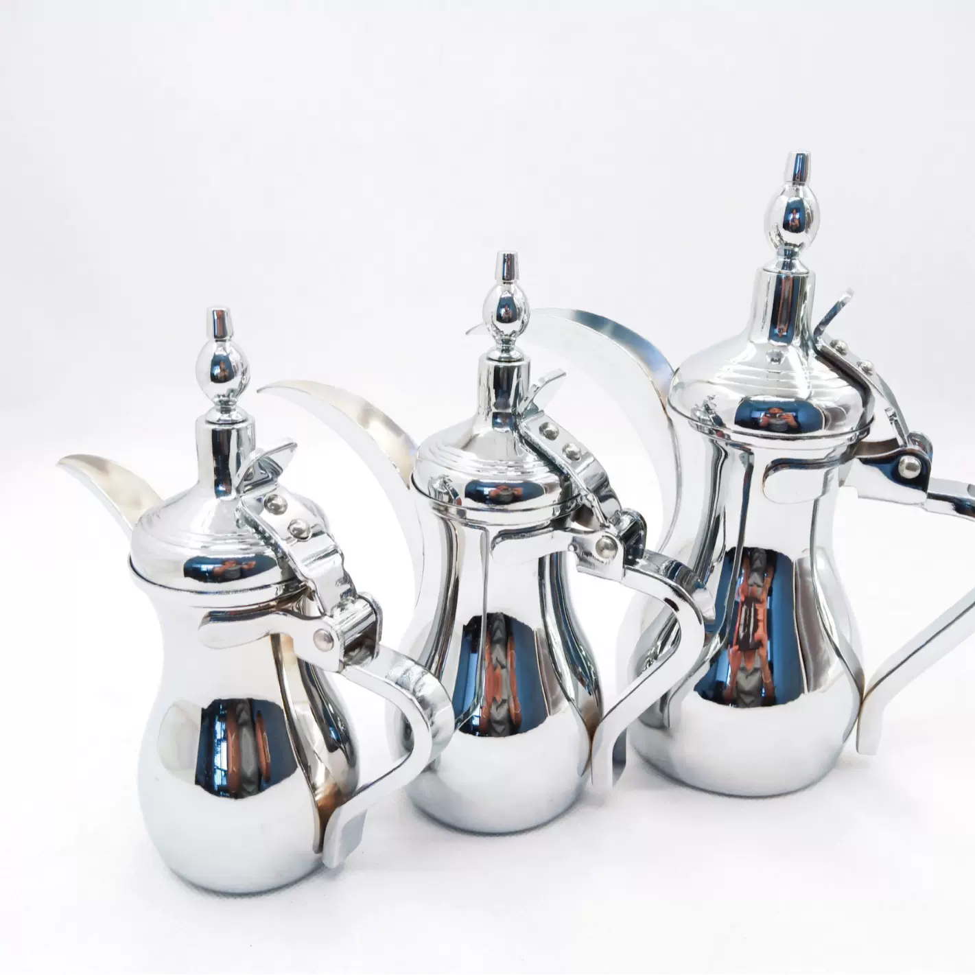 厂家批发外贸不锈钢阿拉伯咖啡壶 中东金色银色咖啡壶 水壶dallah