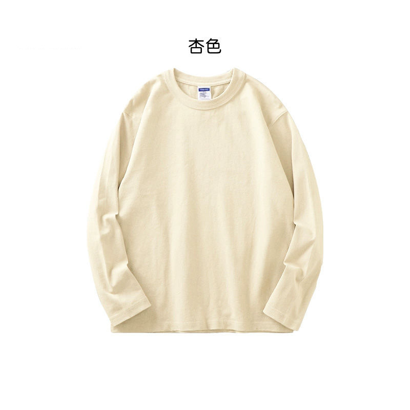 スウェットシャツトップスヘビーウェイトコットン無地多用途インナー厚手ラウンドネック春秋Tシャツ長袖男女兼用320gボトリングシャツ|undefined