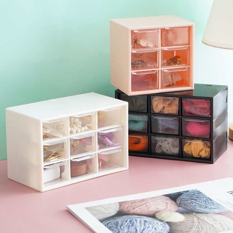 Nueva jiugongge cajón caja de almacenamiento estudiante dormitorio a prueba de polvo cosméticos joyería misceláneas caja de organización al por mayor