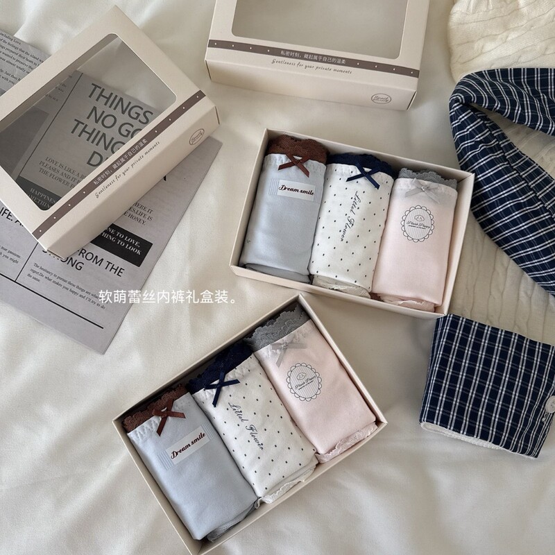 Gentle and Comfortable Underwear | Contrasting Lace at the Waistline + Small Bow, Both Stylish and Comfortable! ! Gentle and Comfortable Underwear | Contrasting Lace at the Waistline + Small Bow, Both Stylish and Comfortable! !