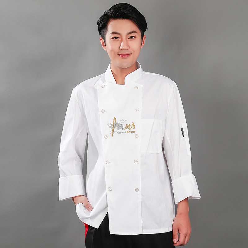 Chef ropa de trabajo manga larga Otoño e Invierno traje de los hombres restaurante trasero ropa de cocina más tamaño comedor cantina chef ropa manga corta