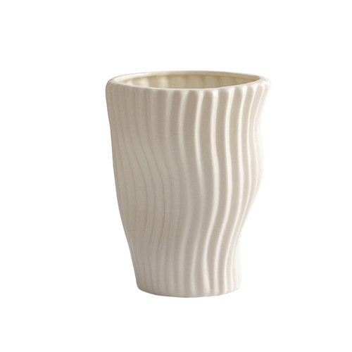 Nordic Minimalist Creamy Modern Ceramic Flower Vase Decor Dried Flowers Entrance Hall Living Room Flower Arrangement Dining Table Ornament