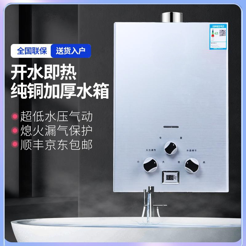 Gas Water Heater Household Gas Tank Liquefied Gas Low Water Pressure Strong Exhaust Natural Gas Rental House Bath Old-Fashioned Battery