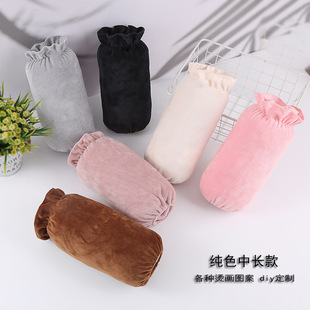 Sleeve Women's DIY Autumn and Winter Solid Color Candy Color Plush Mid-length Sleeve Adult Work Anti-fouling Sleeve
