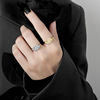 Retro minimalistic ring, accessory, European style, silver 925 sample, internet celebrity, Japanese and Korean, on index finger