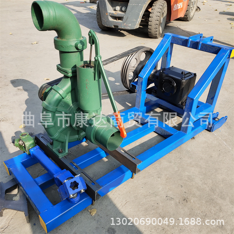 拖拉机带动一拖二水泵 高压喷灌泵 带喷枪卷帘盘喷灌泵
