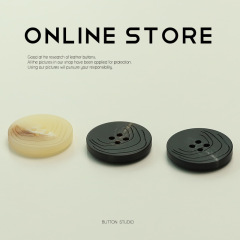 MOSN Resin Four-Eye Button Suit Jacket Accessory Fashion Accessories Coat Double-Sided Nappa Leather Coat Buttons