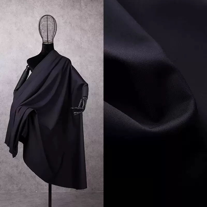 高档黑色西装面料春秋男女西服裤子包裙哔叽职业制服时装服装布料