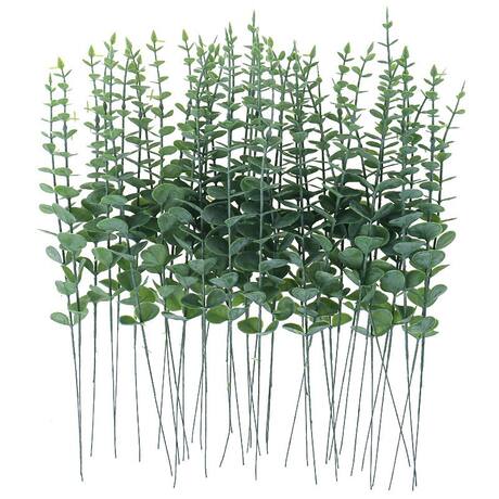Artificial Single Stem Eucalyptus Leaf for Ins-Style Home Decoration, Wedding Arrangement, and Floral Accessories, Artificial Greenery
