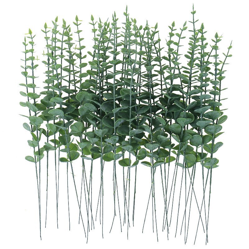 Artificial Single Stem Eucalyptus Leaf for Ins-Style Home Decoration, Wedding Arrangement, and Floral Accessories, Artificial Greenery Artificial Single Stem Eucalyptus Leaf for Ins-Style Home Decoration, Wedding Arrangement, and Floral Accessories, Artificial Greenery