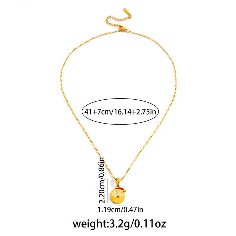 7g Weight 0.03µm Gold Plating Thickness Electroplated Gold Plating Process Golden Plated Plating Material 201 Stainless Steel Pendant Material Pendant Necklace Classification 201 Stainless Steel Chain Material cable chain Chain Type 1 Piece Quantity Holiday, Daily Occasion 201 Stainless Steel Material Santa Claus, Number Pattern Women's Gender Cute Style Plating Craft Fashionable Stainless Steel Christmas Necklace For Women 26 Small Letter Pendants Versatile Minimalist Choker Trendy Accessory 30