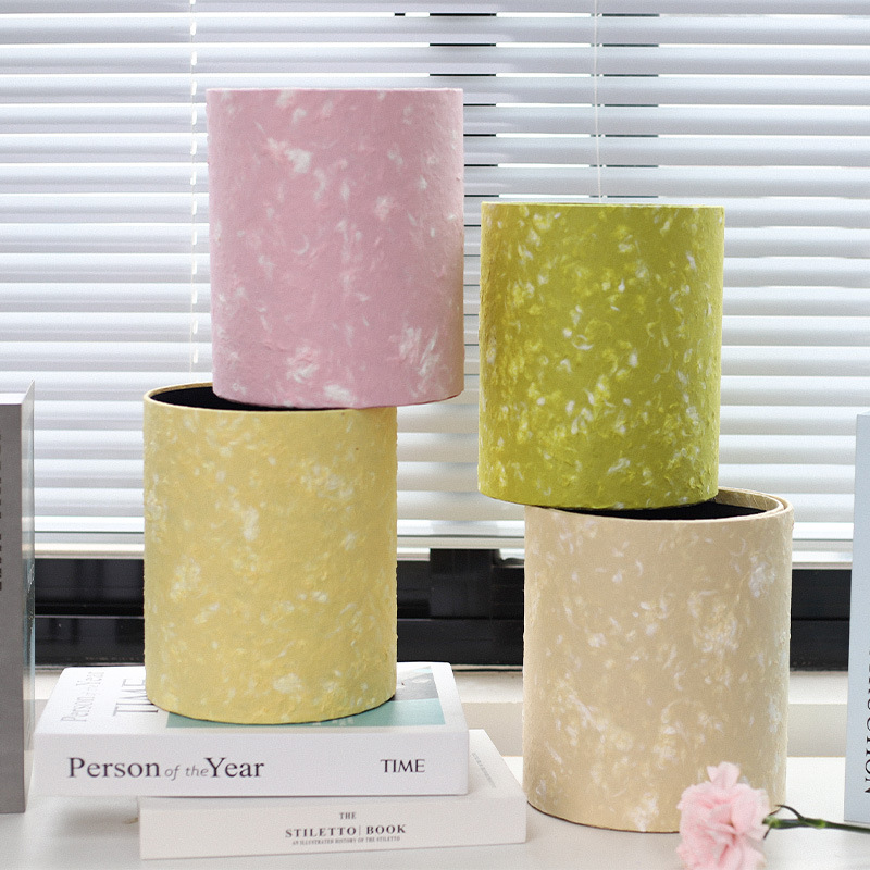 国风东巴桶圆形鲜花抱抱桶套二印花抱桶创意花束插花桶礼品盒批发