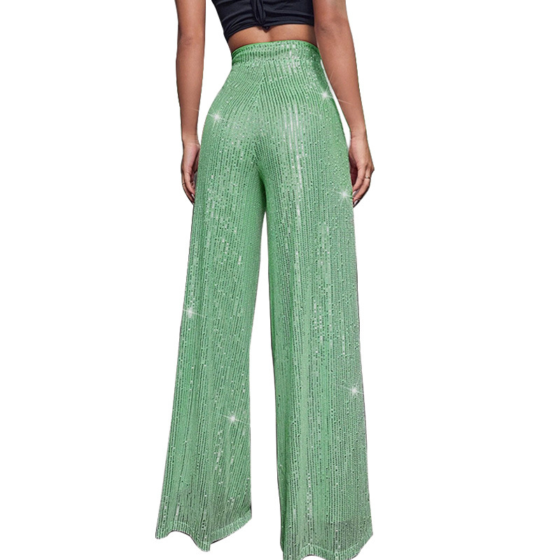 Women's Party Street Fashion Solid Color Full Length Sequins Casual Pants display picture 13