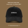 Embroidered BOMB hairy baseball cap py black