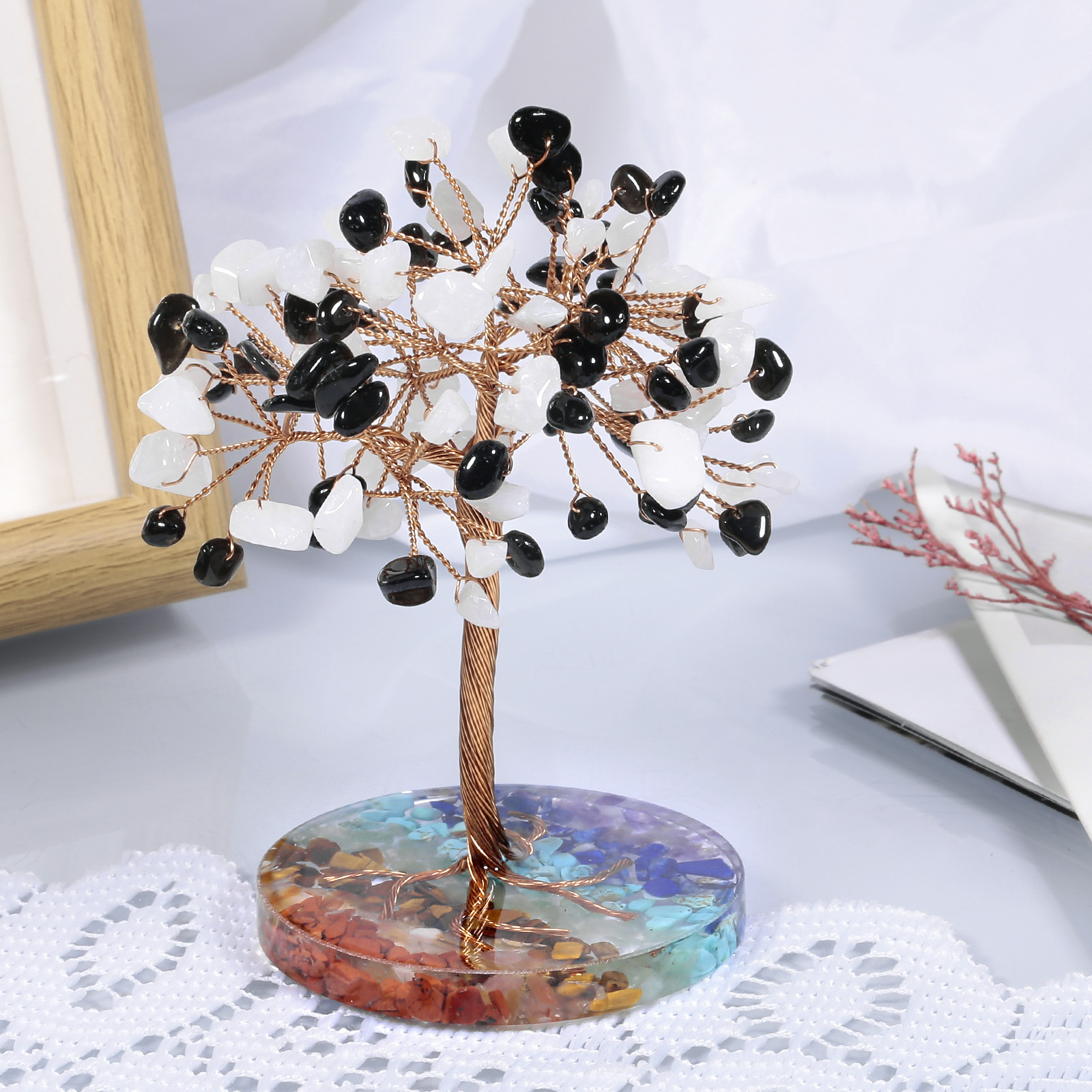 76g Weight Artificial Crystal, Alloy Material Plant Pattern Artistic Style Artistic Plant Artificial Crystal Alloy 2
