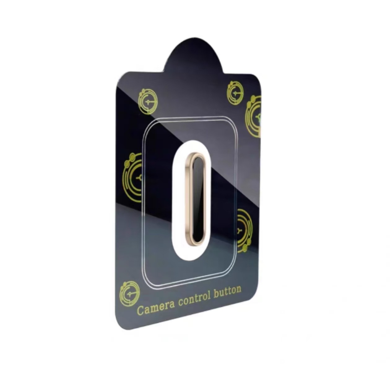 Botón de galvanoplastia de oro negro-marco de metal (con embalaje)