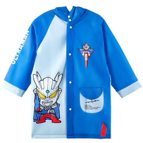 Happy Mary children's raincoat four seasons Ultraman cartoon rain gear waterproof reflective raincoat for girls and boys EVA poncho