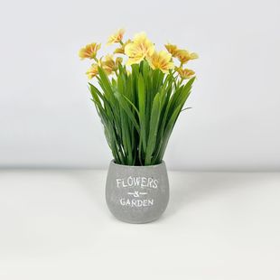 Simulated Green Plants, Small Potted Forget-Me-Nots, Desk Ornaments, Home Indoor and Outdoor Decoration, Odorless Plastic Artificial Flowers