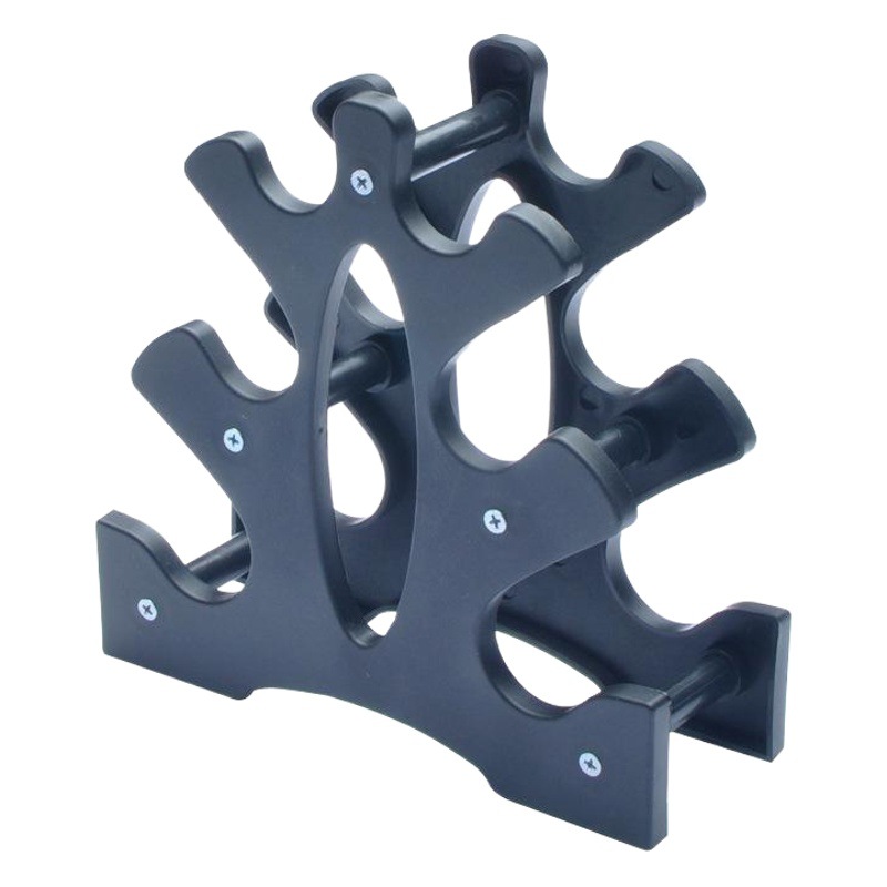 Transfronterizo en stock suministro de plástico hojas grandes y pequeñas triángulo dumbbell rack Home Office combinación fija fitness dumbbell rack