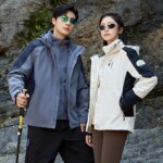 2025冬季三合一冲锋衣防风保暖连帽可拆卸登山服男女户外工装外套