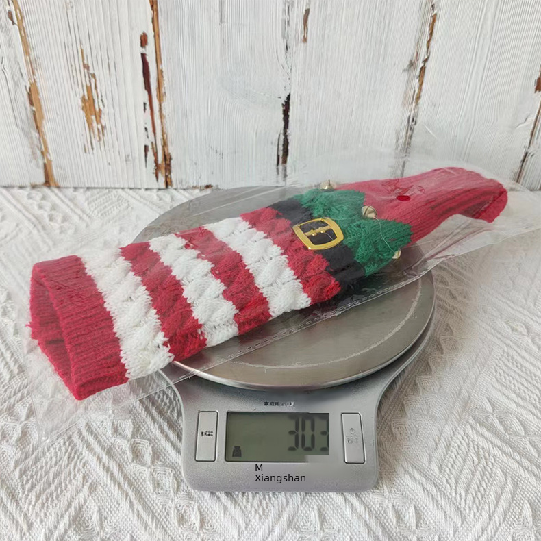 Haobei Weihnachtsdekoration liefert Weihnachtsgestrickte Weinflaschenhülle Rotweinhülle Restaurantdekoration Dekorative Weinflaschen-Kleiderhülle_voghion.com