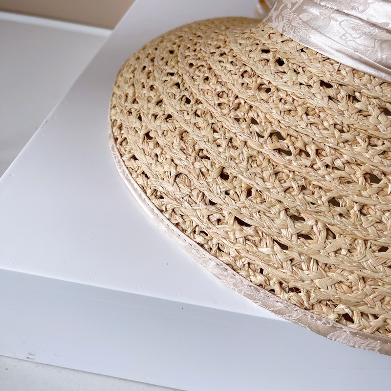 Hepburn Style Raffia Straw Hat For Women Elegant Summer Sun Hat_voghion.com