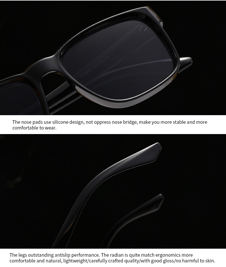 Cross-border Miami beach sunglasses rice nails European and American street photography ins net red model square sunglasses men's 3608_voghion.com