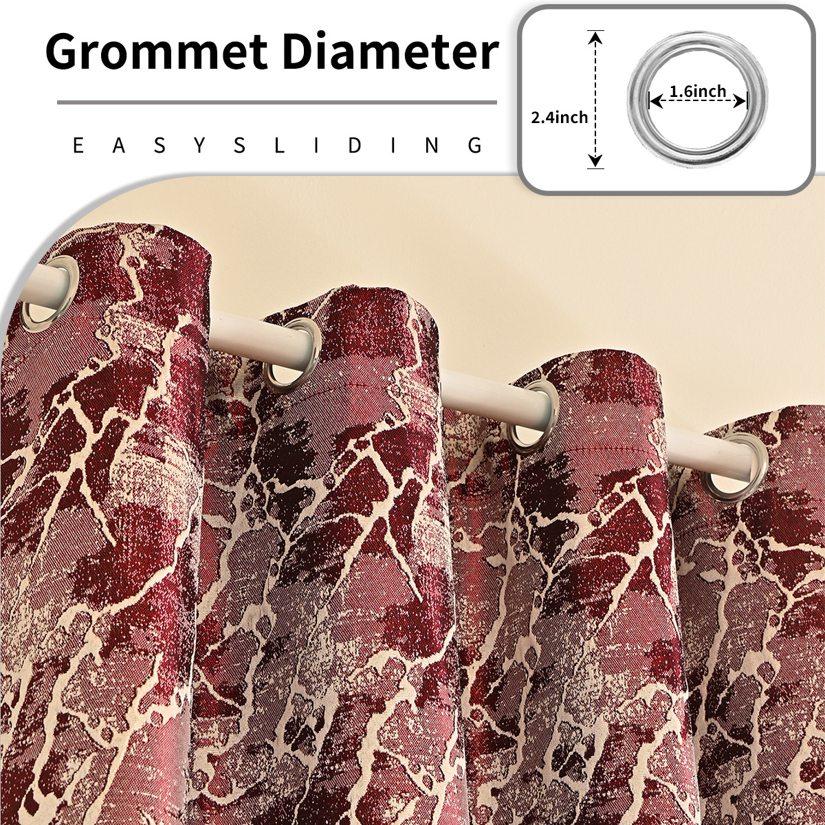 Nuevo Jacquard transfronterizo de doble color de mármol cortina de sombra perforación sala de estar dormitorio cortina terminada TEMU