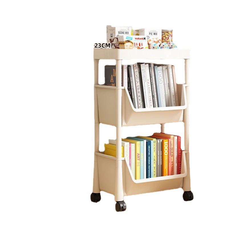 Simple bookshelf, cart, storage system for bedroom, bookcase