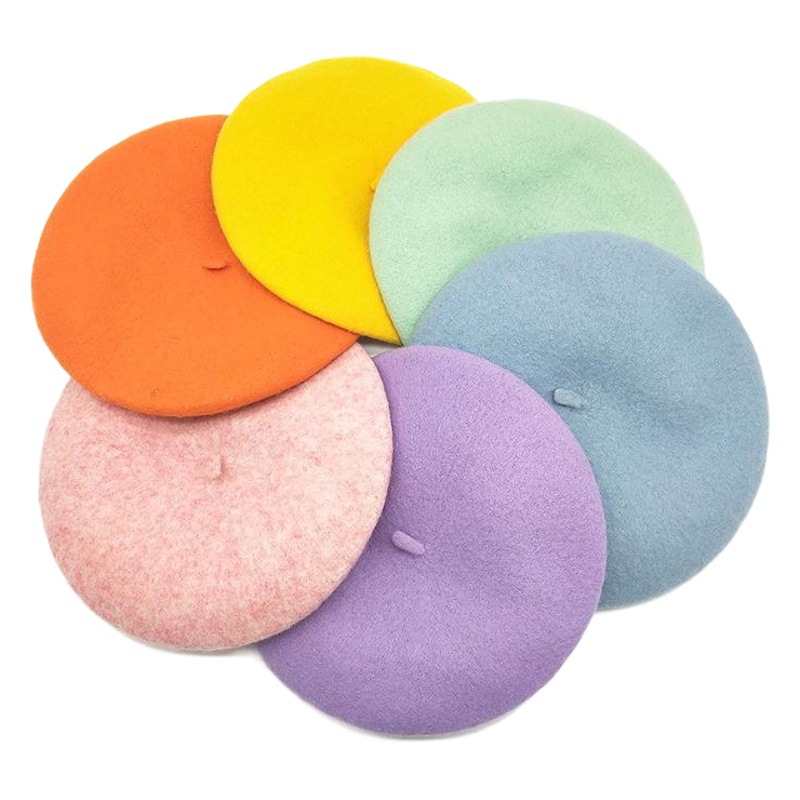 カスタムメイドのウールベレー帽、女性用、冬用、暖かい、韓国風、多用途、大きな頭囲でも小顔効果、ウール製画家帽