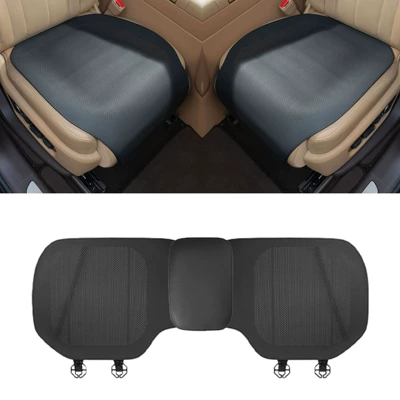 Universal seat cover — single-piece breathable non-slip seat pad - lychee-patterned-half-cover-thin-cushion-noble-black-three-piece-set-universal-model