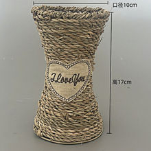 复古风情纯手工藤编花瓶|美式乡村田园装饰篮花盆处理清仓花屏外